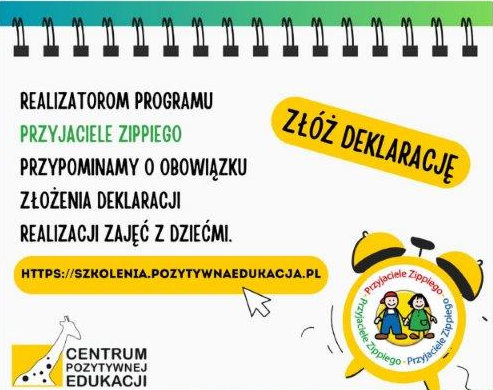 Read more about the article Złożenie deklaracji realizacji programu Przyjaciele Zippiego
